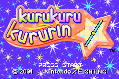 Kuru Kuru Kururin title screen for GameBoy Advance